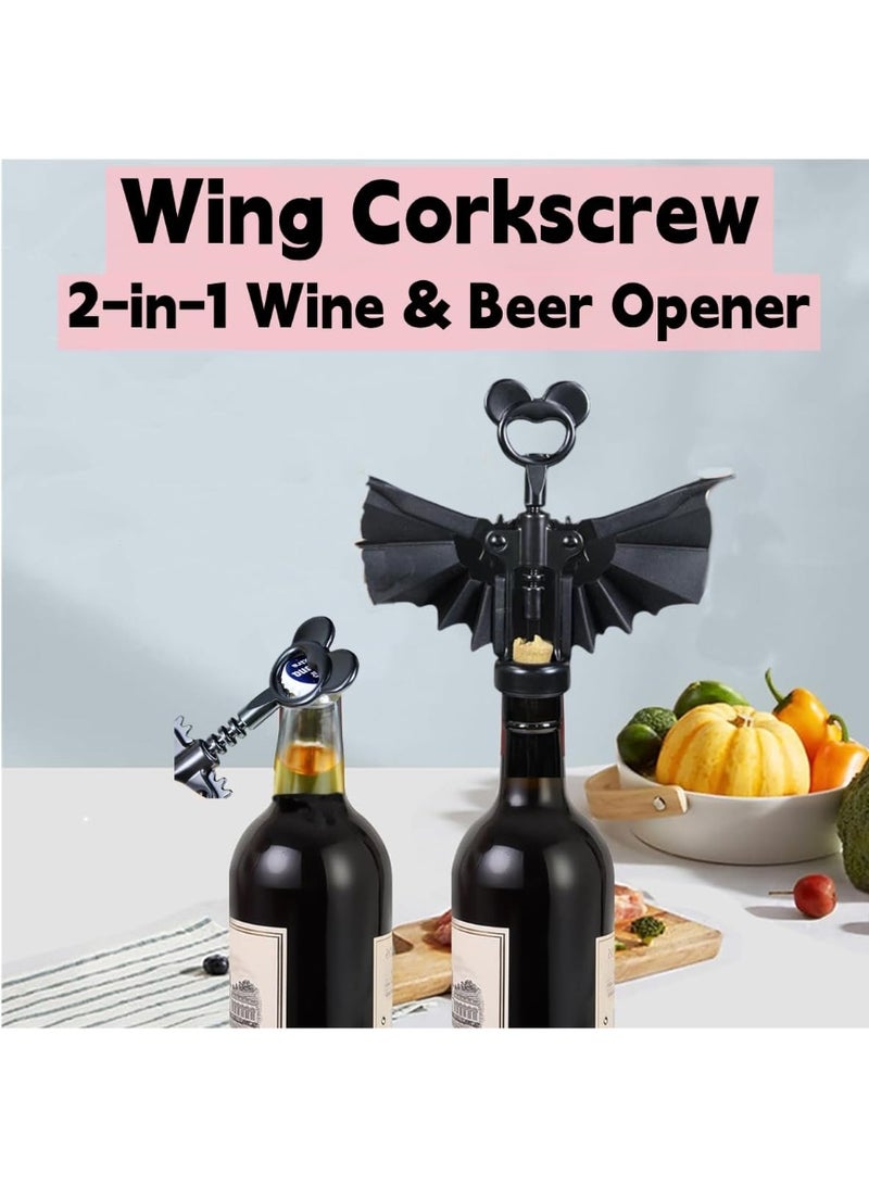 فتاحة زجاجات للنبيذ والبيرة 2 في 1 من Bat، فتاحة زجاجات معدنية متعددة الاستخدام - Image 2