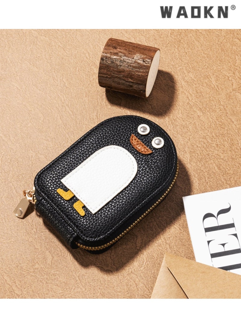 WAOKN Penguin style folding card holder, fashionable portable card, ID card, coin wallet, durable, safe, fashionable, and practical small wallet storage with multiple pockets, organized - Image 4