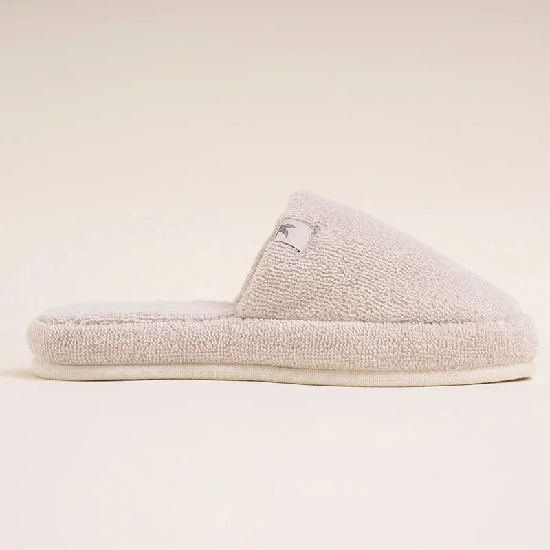 Penelope 100% Cotton Towel Slippers 38-39 Stone Color - Noa Series
