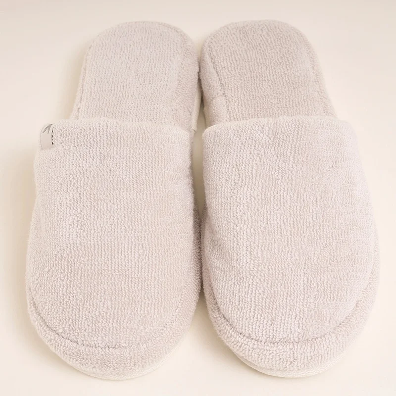 Penelope 100% Cotton Towel Slippers 38-39 Stone Color - Noa Series