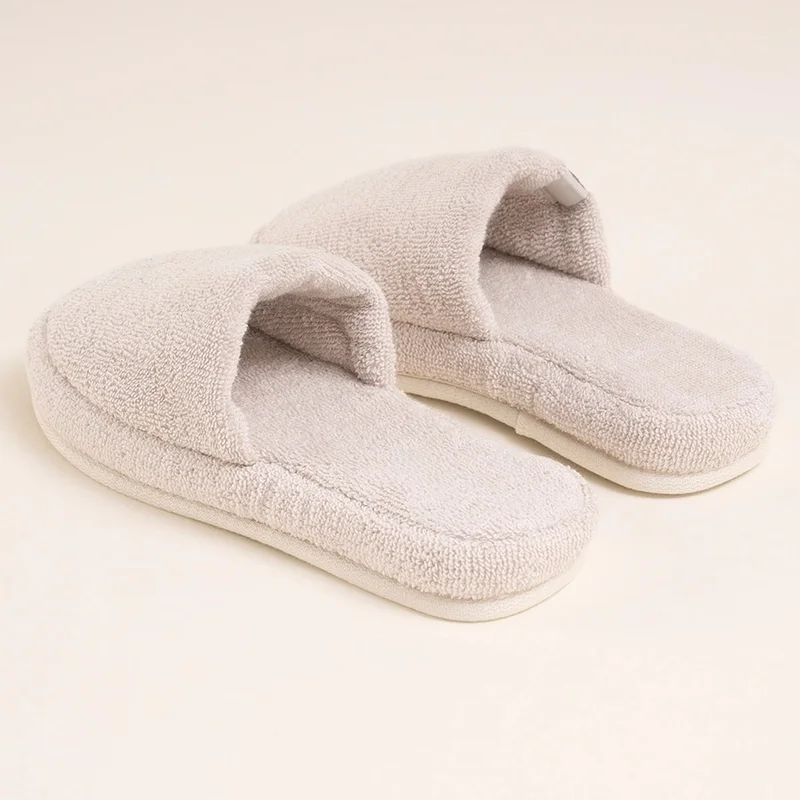 Penelope 100% Cotton Towel Slippers 38-39 Stone Color - Noa Series