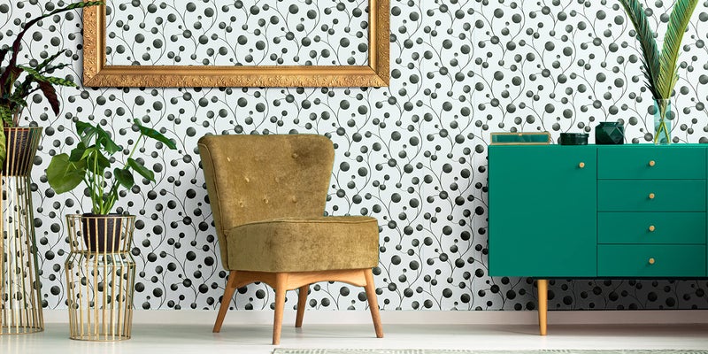 Asian Paints ezyCR8 Circle Leaf Black Non-Adhesive Wallpaper for Home & Office, Easy Application, Water Resistant, Dust Proof, PVC Coated, Interior Décor (53cm x 950cm)| (54 sq. ft. per roll) - Image 4