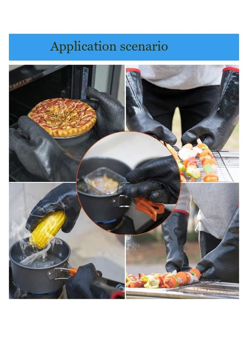 Heat Resistant Gloves Long Sleeve Grill Waterproof Oil Splash Proof Steam Barbecue Flame Retardant High Temperature Resistant Acid Base Corrosion Gloves - Image 3