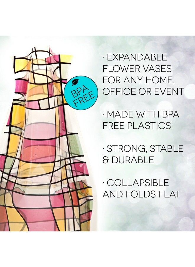 MODGY Expandable Flower Vase Plastic Decorative Modern Vases For Flowers Centerpieces Dining Table Decor Living Room Bathroom Wedding Office Cool Padre - Image 3