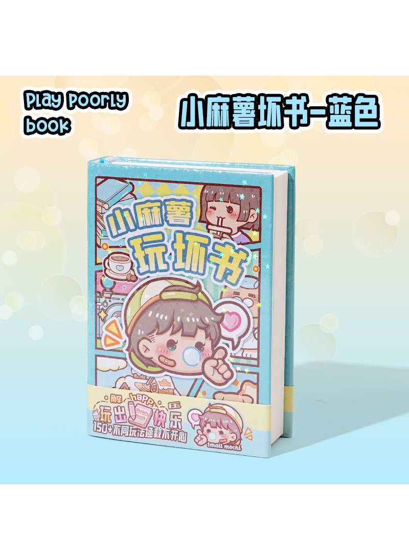 Generic - Mini Mochi Destroy This Book Creative Pocket Journal Blue [180 ways to play without duplication] - Image 1