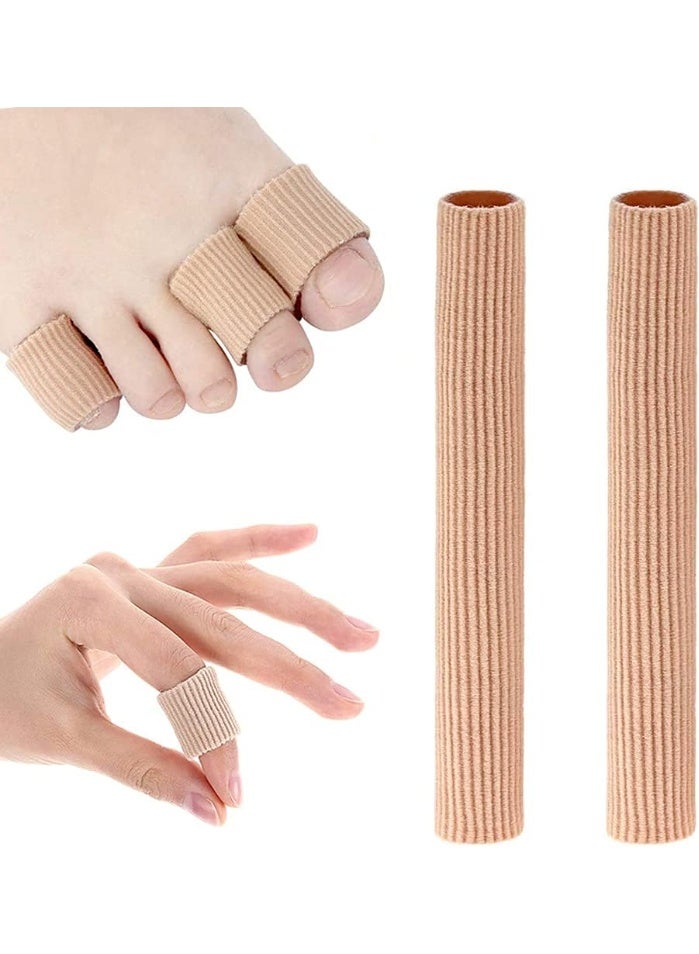 SUNSAR Freely cuttable toe tube sleeve 5-pack (size L) made of silicone-lined elastic fabric. Toe sleeve protector splint relieves pressure on the toes - Image 5
