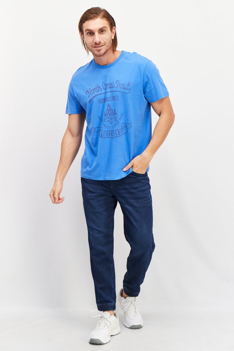 Rainforest Men Crew Neck Short Sleeve Graphic T-Shirt, Blue - Image 3