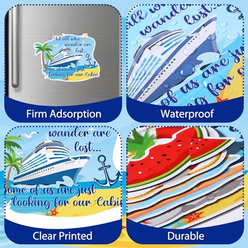Anglechic 16 Pieces Summer Cruise Door Decorations Magnetic Holiday Fridge Magnets Summer Tropical Magnetic Decals for Hawaiian Aloha Luau Tiki Theme Party Cruise Door Car Decorations Supplies - Image 3