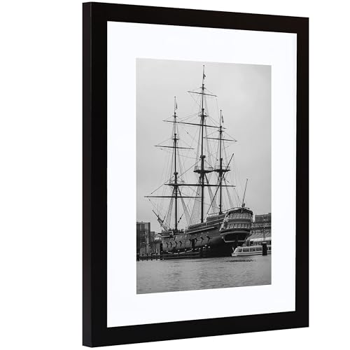 PEALSN 9x12 Picture Frame, Display Pictures 6 x 8 with Mat or 9 x 12 Without Mat for Wall Mounting Display, Photo Frames, Black - Image 2