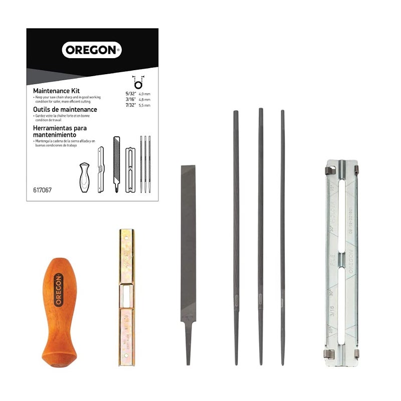 Oregon Universal Chainsaw Field 7pc Sharpening Kit - Includes 5/32", 3/16", and 7/32" Round Files, 6" Flat File, Handle, Filing Guide, and Travel Pouch (617067) - Image 2