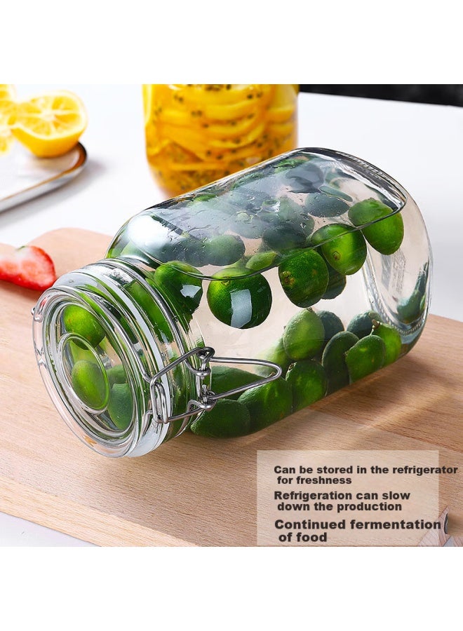 Scybe Glass Sealed Jar Pickling Container Pickle Jar Glass Jar Glass Bottle Sge 1000ml+1500ml - Image 1