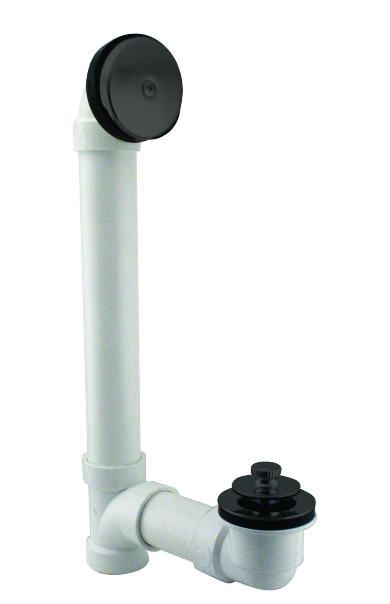 ويست براس Westbrass سحب واستنزاف Sch. 40 نفايات حمام من مادة PVC مع كوع علوي بفتحة واحدة، لون أسود غير لامع D49721-62 - Image 1