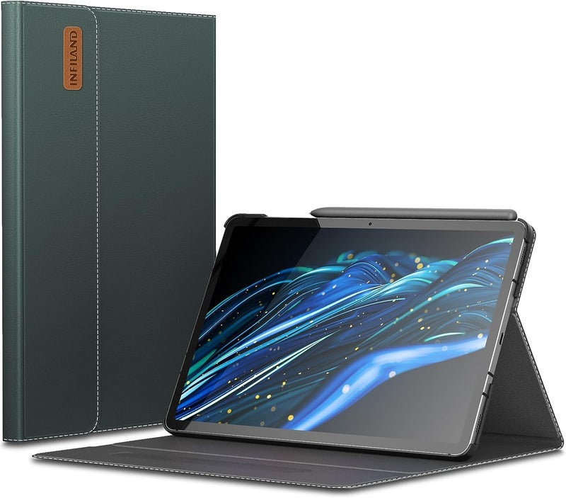 INFILAND Case for Samsung Galaxy Tab S10 Lite/10 FE/ S9 FE 5G 10.9 Inch/Tab S9 11 Inch, Ultra Slim Multi-Angle Cover with S Pen Holder [Auto Wake/Sleep],Midnight Green - Image 1