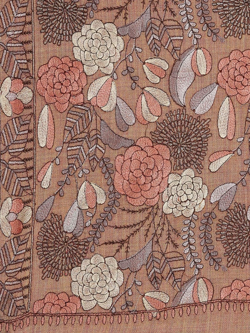 Pashmoda Women Bahaar Pure Wool Aari Embroidered Shawl (Size : 101X203 CM) - Image 3