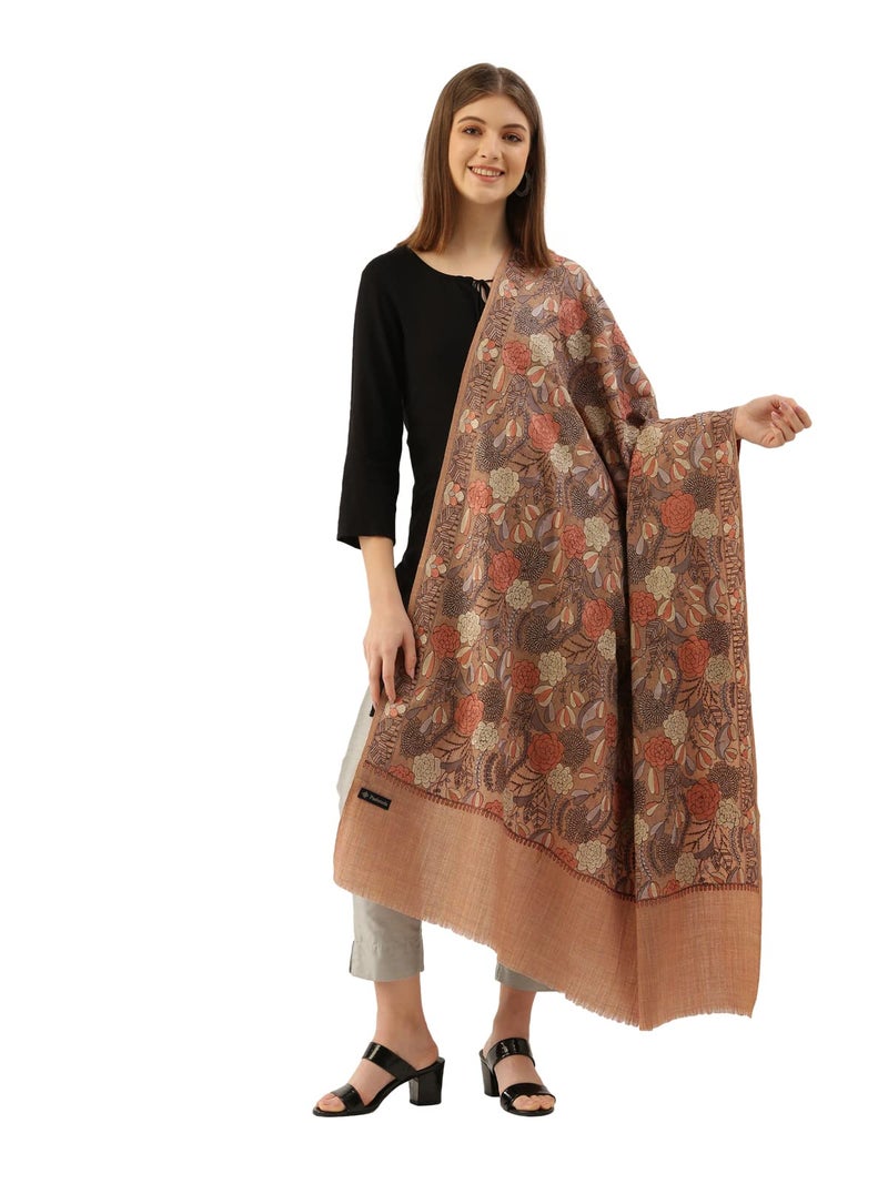 Pashmoda Women Bahaar Pure Wool Aari Embroidered Shawl (Size : 101X203 CM) - Image 2