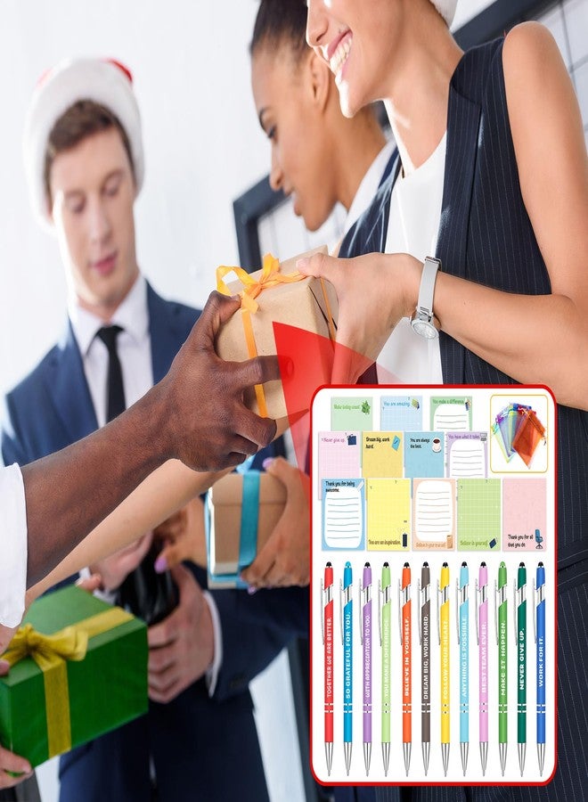 luck sea Employee Appreciation Gifts Bulk for Coworker：Funny Pens with Inspirational Sayings + Sticky Notes, Work Gift Bulk for Adults Christmas Office Supplies Set - Image 5