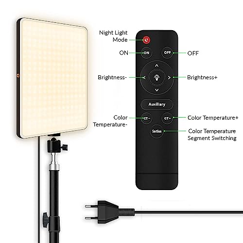 ADZOY 6 Modes 10" LED Soft Light Panel Kit | 7 Foot Metal Tripod Stand | Collar Mic for Studio Photography/Video Recording/Baking/Calligraphy | PL-26 | Remote Control | Continues Light - Image 2