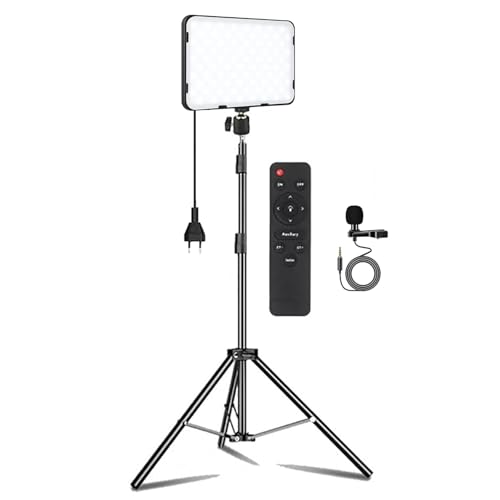 ADZOY 6 Modes 10" LED Soft Light Panel Kit | 7 Foot Metal Tripod Stand | Collar Mic for Studio Photography/Video Recording/Baking/Calligraphy | PL-26 | Remote Control | Continues Light - Image 1