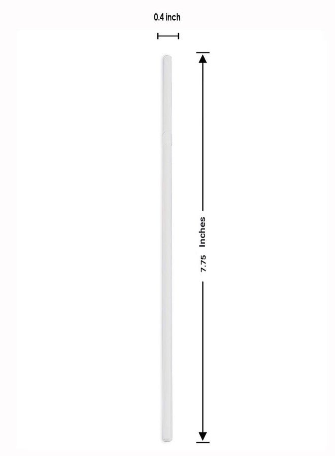 Netko Plastic White Flexible Drinking Straws 380 Bulk, Individually Wrapped Disposable White Straws 7.75 Inches Long - Image 2