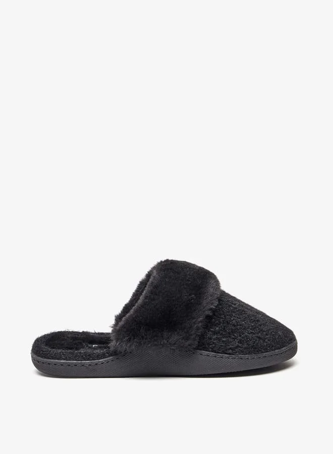 لو كونفورت Women Faux Fur Slip-On Bedroom Mules