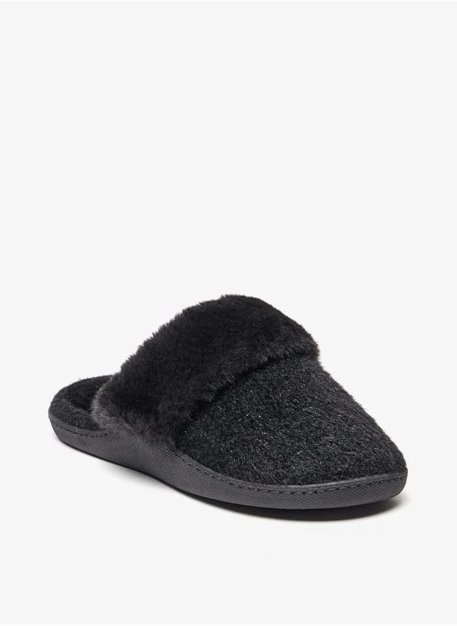 لو كونفورت Women Faux Fur Slip-On Bedroom Mules