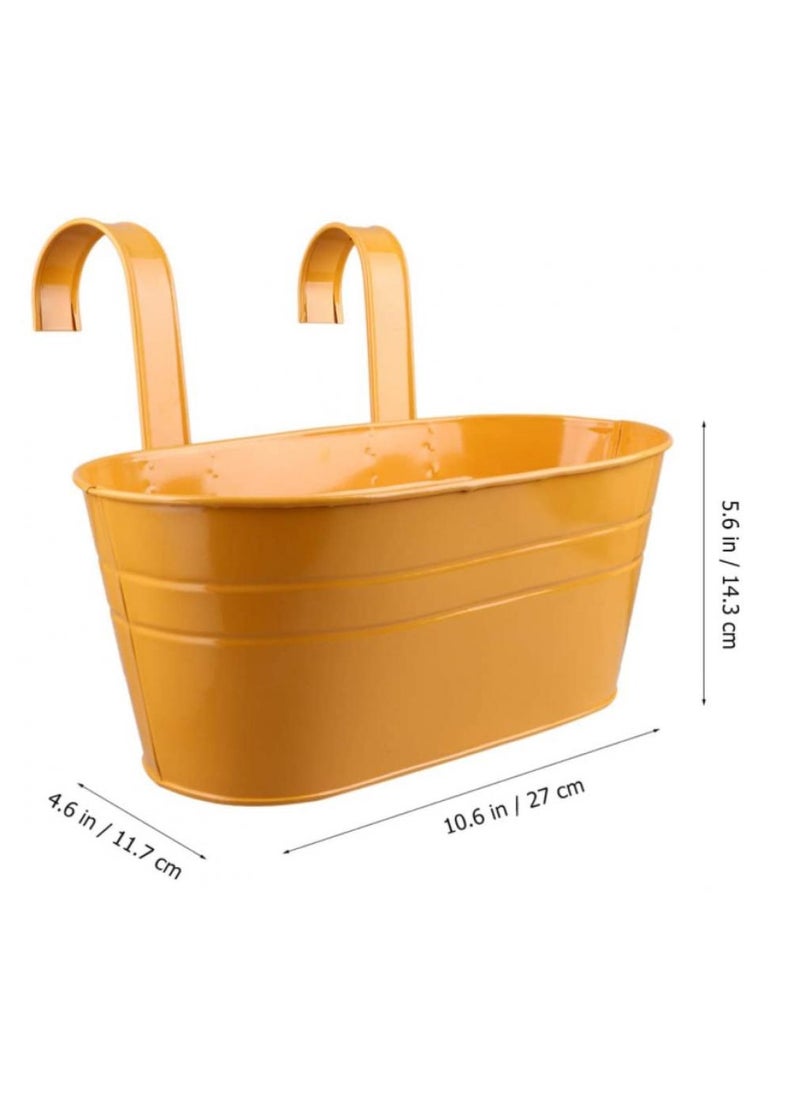 Alissa 3 Pieces Metal Iron Hanging Flower Pots Garden Pots Balcony Planters Metal Bucket Flower Holders Wall Hanging Decor Pot (Random Color)  - Image 4