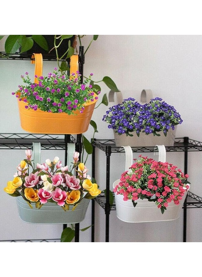 Alissa 3 Pieces Metal Iron Hanging Flower Pots Garden Pots Balcony Planters Metal Bucket Flower Holders Wall Hanging Decor Pot (Random Color)  - Image 2