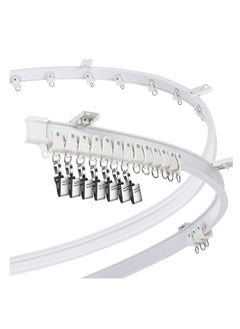 Y&D Curved Ceiling Curtain Track Bendable Mount for Rail Bunk Bed Bay Window Room Divider Flexible Straight (White, 5 m/ 16.4 ft)  - Image 1