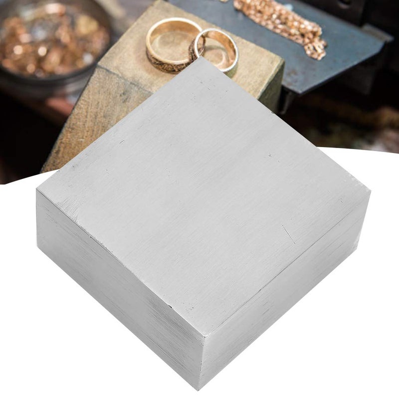 klarako Jewelry Bench Block, 6.3 x 6.3 x 2.8cm Jewelry Work Bench Block Flat Anvil Jewelers Tool Metal Bench Block Jewelry Making Processing Tool Accessory Wire Hardening Wrapping Tool for Stamping Shaping - Image 1
