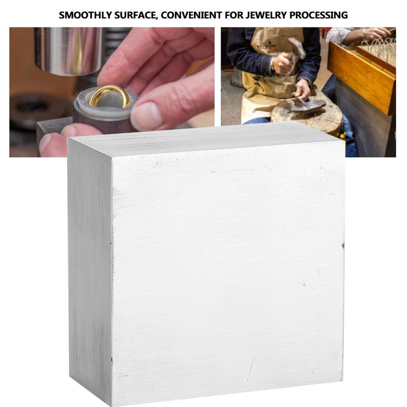klarako Jewelry Bench Block, 6.3 x 6.3 x 2.8cm Jewelry Work Bench Block Flat Anvil Jewelers Tool Metal Bench Block Jewelry Making Processing Tool Accessory Wire Hardening Wrapping Tool for Stamping Shaping - Image 5