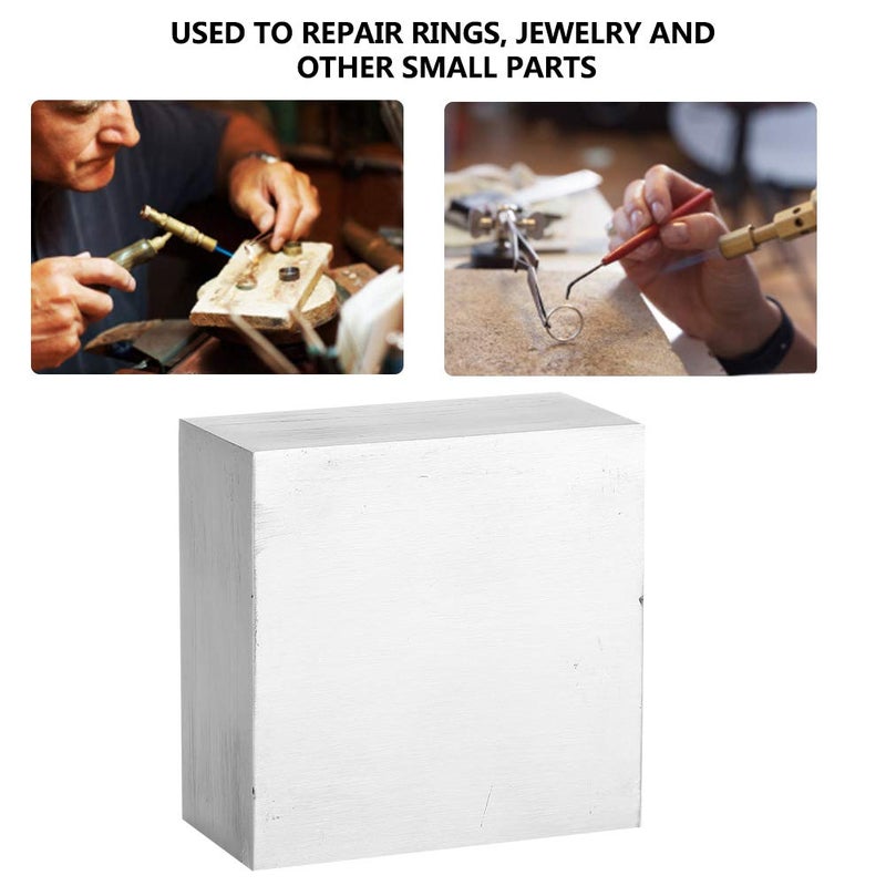 klarako Jewelry Bench Block, 6.3 x 6.3 x 2.8cm Jewelry Work Bench Block Flat Anvil Jewelers Tool Metal Bench Block Jewelry Making Processing Tool Accessory Wire Hardening Wrapping Tool for Stamping Shaping - Image 4