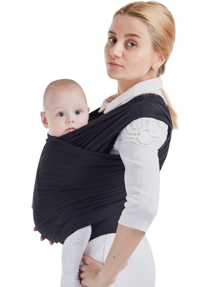 MostNow Baby Wrap Carrier - All in 1 Original Breathable Baby Sling, Lightweight,Hands Free Carrier Sling, Adjustable baby Carrier Wrap, Baby Carriers for Newborn, Infant,Baby Wraps Carrier (Black) - Image 1