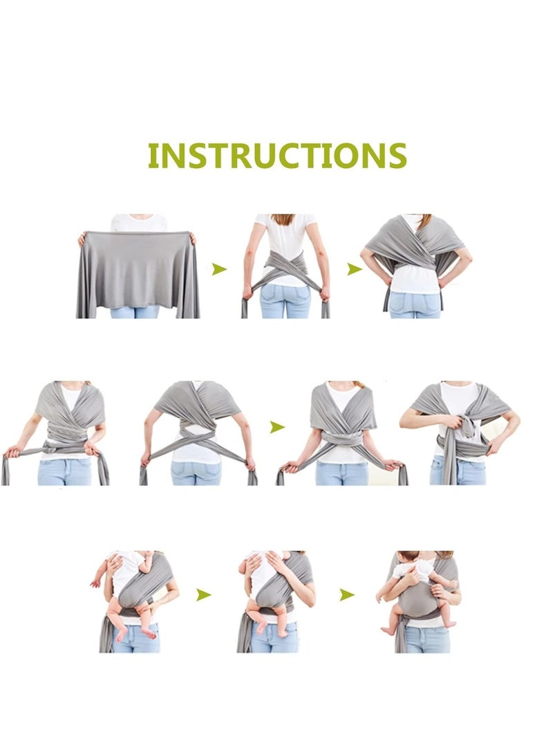 MostNow Baby Wrap Carrier - All in 1 Original Breathable Baby Sling, Lightweight,Hands Free Carrier Sling, Adjustable baby Carrier Wrap, Baby Carriers for Newborn, Infant,Baby Wraps Carrier (Black) - Image 3