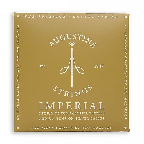 Augustine Strings Imperial Medium Tension - Premium Crystal Nylon Classical Guitar Strings - Produced in New York by the Manufacturer of the Original Nylon String - 1 Set - Image 1