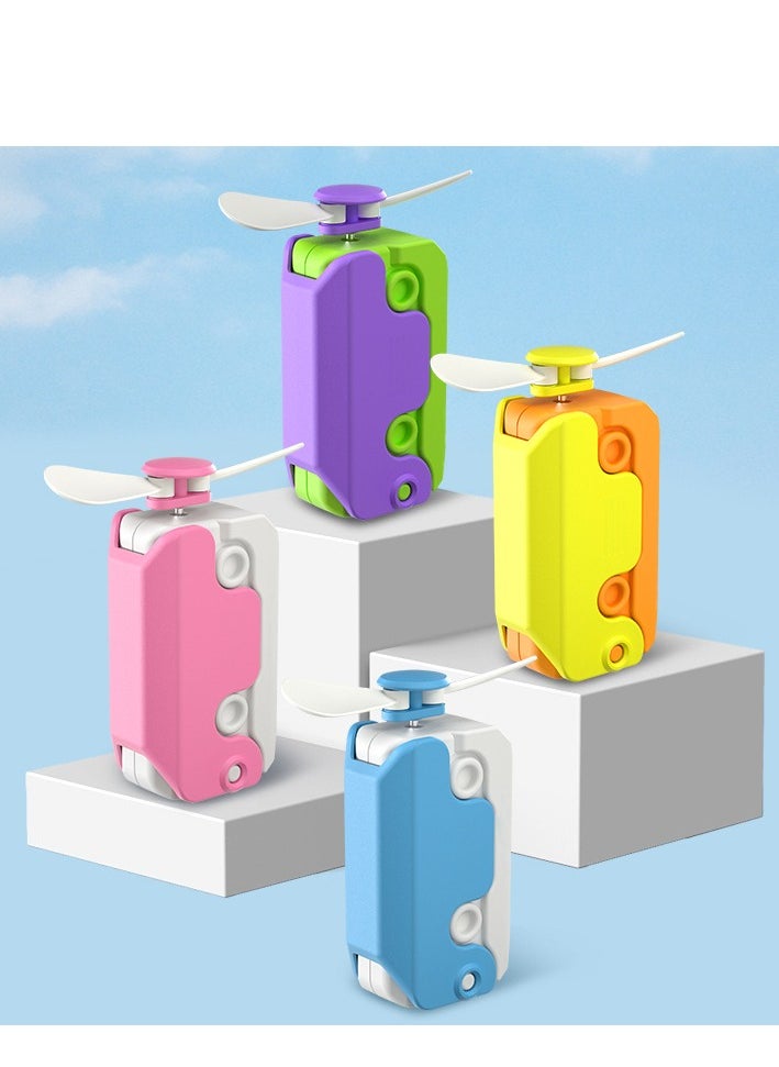 OUYoo 2 in1 Portable Mini Handheld Fan Fidget Toy, USB Rechargeable Cute Fans And Fidget Toy, Cool  Small Fan for Outdoor Office  - Image 4