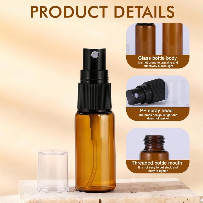 UPSTORE 12Pcs 20ml/0.7oz Glass Spray Bottles Empty Refillable Fine Mist Spray Bottle Dispenser with Cap Essential Oil Liquid Containers Jar for Perfume - Image 3