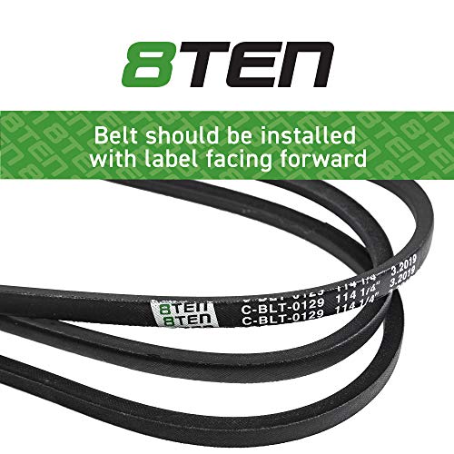 8TEN Belt for John Deere LT133 LT150 LT155 LT166 M126536 Cub Cadet RZT42 RZT L42 SX42 954-04137 754-04137 (114 1/4" x 1/2") - Image 3