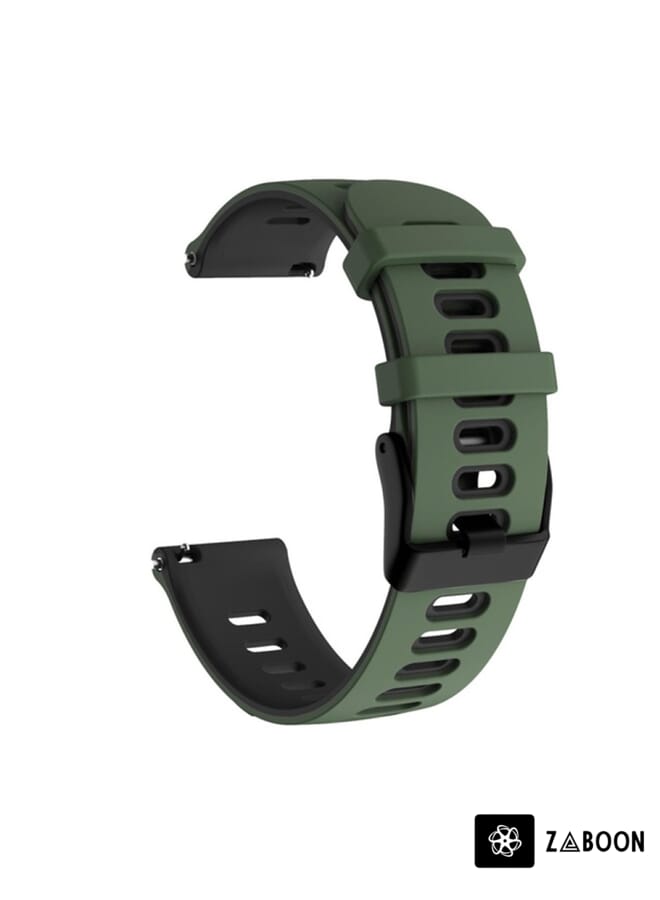 Zaboon Watch Band For Honor Watch GS Pro 22mm Mixed-Color Silicone (Amy Green+Black) - Image 1