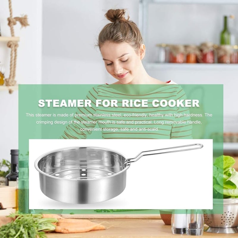 رفوف طبخ البخار من الفولاذ المقاوم للصدأ لطهي الديم سوم في طنجرة الأرز، مصفاة طهي متعددة الاستخدامات، حاوية طعام - Image 5