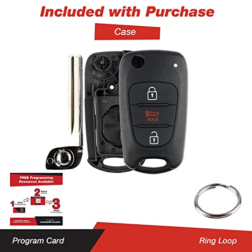 KeylessOption Keyless Entry Remote Uncut Blank Flip Car Key Blade Fob Shell Case Outer Cover for Kia - Image 3