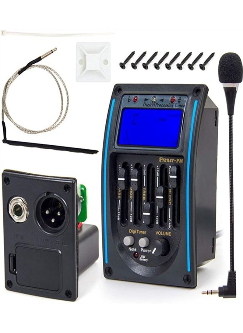 Generic - 5-band EQ folk guitar pickup with LCD screen and microphone - Image 1