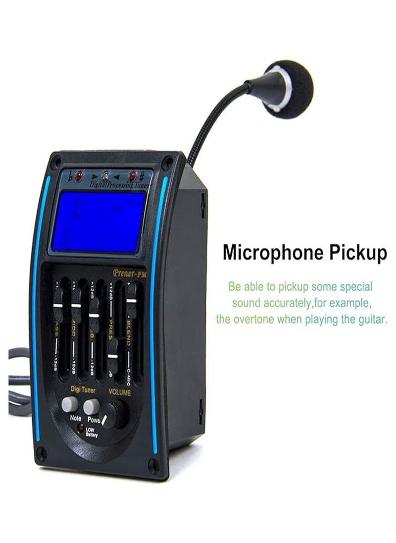 Generic - 5-band EQ folk guitar pickup with LCD screen and microphone - Image 1