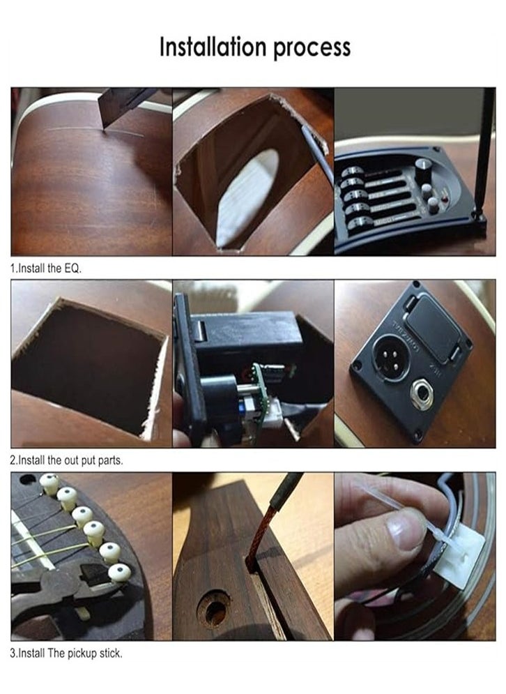 Generic - 5-band EQ folk guitar pickup with LCD screen and microphone - Image 1