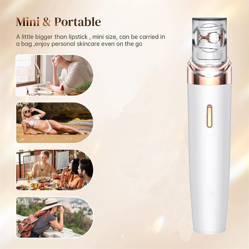 Azonee Facial Hair Remover, 2-in-1 Electric Razor for Women, Flawless Facial Epilator, Mini Size for Travel, Business Trip, Mini Electric Hair Removal Device (White) - Image 3