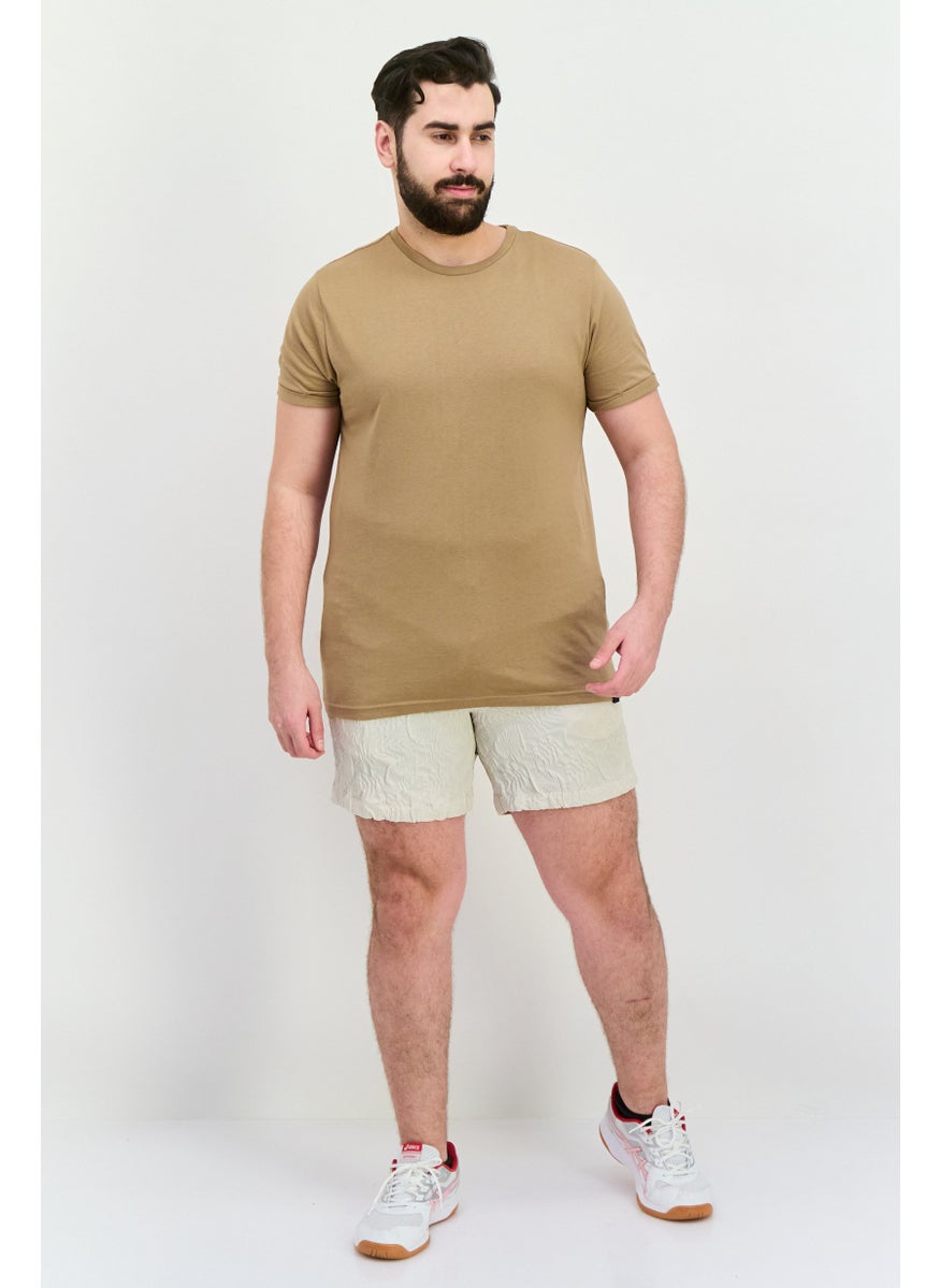 Jack Jones Men Jacquard Basic Shorts, Beige  - Image 4