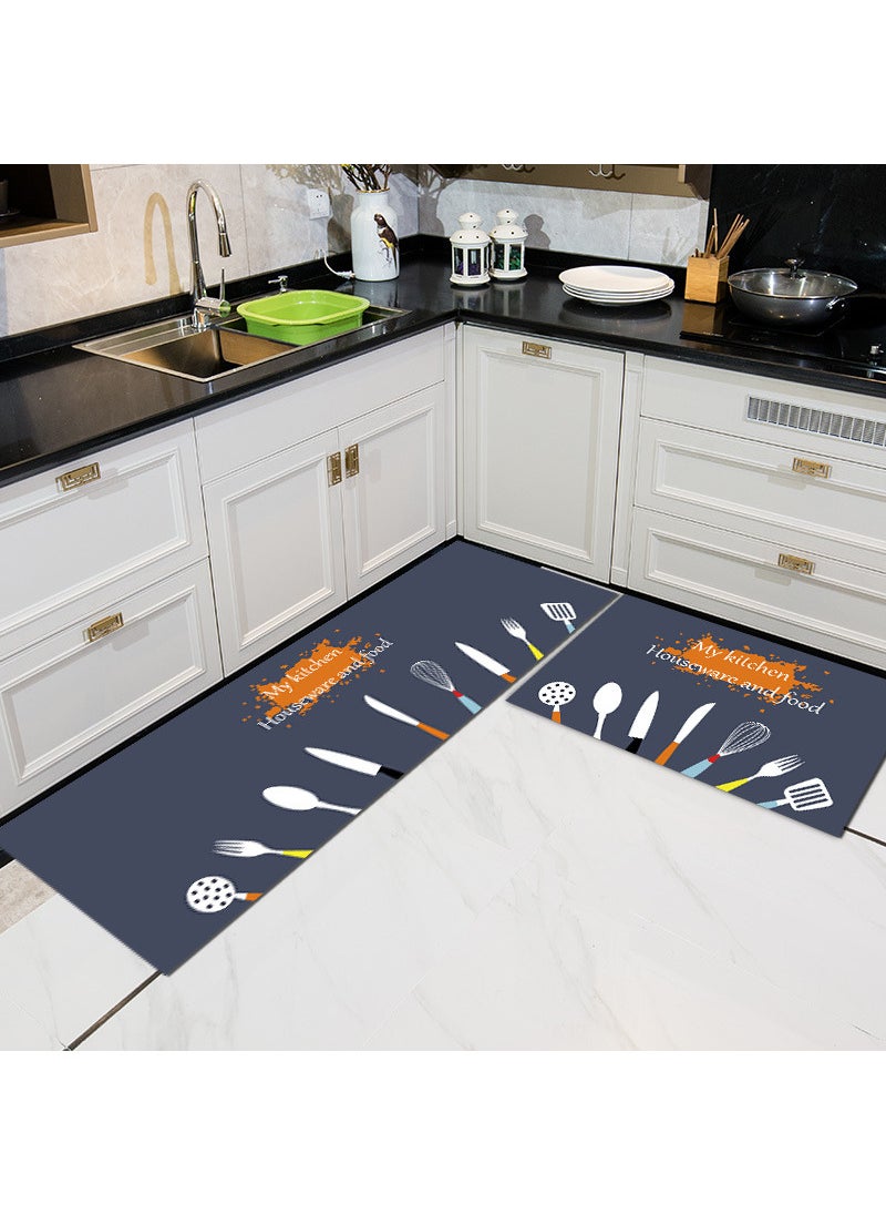 FASHION HOME Set of 2 Kitchen Mats Floor Rug Home Decor Accessories Non Skid Washable  - Image 1