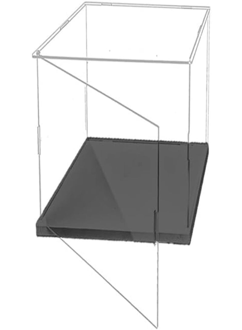 SOLARAE Clear Acrylic Display Case, Dustproof Protection Showcase Organizer, Self-Assembly Acrylic Box with Black Thick Base and Side Door, Suitable for Collectibles, Organization (10X10X15cm) - Image 1