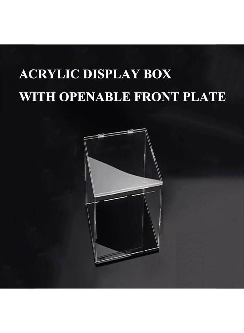 SOLARAE Clear Acrylic Display Case, Dustproof Protection Showcase Organizer, Self-Assembly Acrylic Box with Black Thick Base and Side Door, Suitable for Collectibles, Organization (10X10X15cm) - Image 2