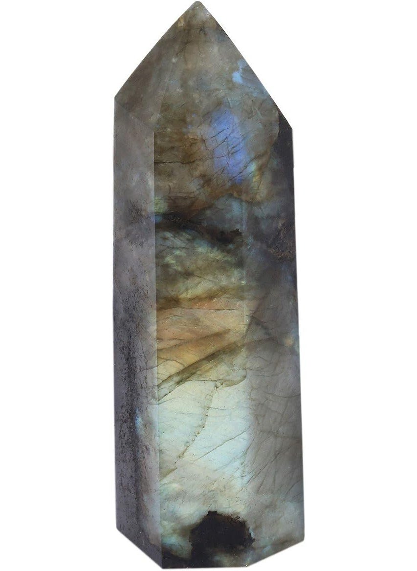 mookaitedecor mookaitedecor Healing Crystal Wands 6 Faceted Single Point Reiki Chakra Meditation Home Decor,Labradorite 