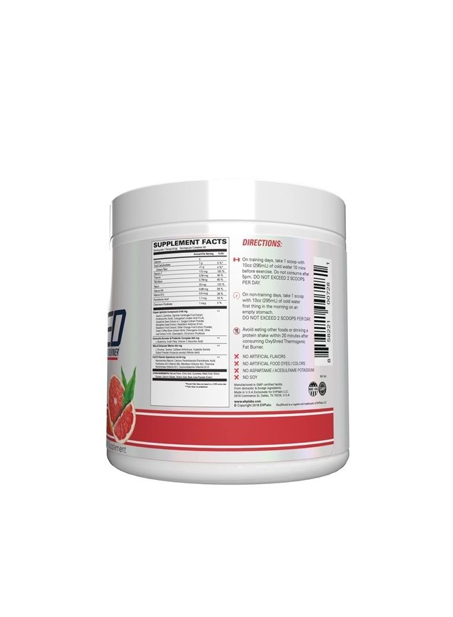 EHP Labs EHPlabs OxyShred مسحوق ما قبل التمرين الحراري ومكمل التخسيس - مسحوق ما قبل التمرين مثبت علميًا مع L جلايسين و أسيتيل L كارنيتين، مشروب تعزيز الطاقة - جريب فروت وردي، 60 حصة - Image 2